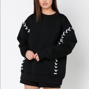 Ivy Park Lace Up Baseball Sweatshirt -NWOT